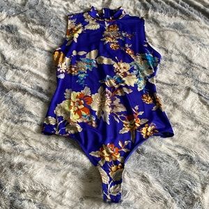 Guess Floral Thong Bodysuit Size S.